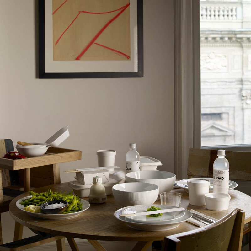 Royal Copenhagen Hvit Riflet tallerken 22 cm