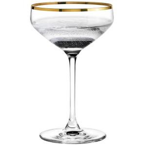Holmegaard Perfection champagneskål 29 cl m/gull kant