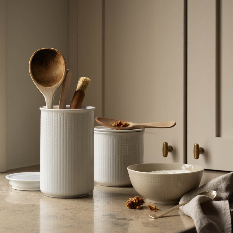 Rörstrand  Swedish Grace krukke L 1,3L snø/hvit