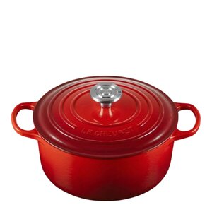 Le Creuset Signature støpejernsgryte rund 4,2L 24 cm cerise/crucible knob