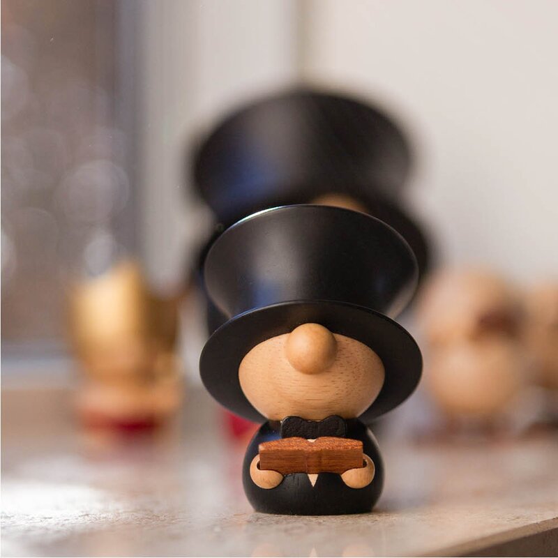 FableWood H.C. Andersen trefigur 8 cm svart/gummitre/sapele