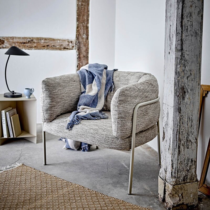 Bloomingville Pledd Agno 160x130 cm blå