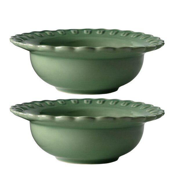 PotteryJo TULIPA dyp tallerken 17 cm 2 stk verona green 