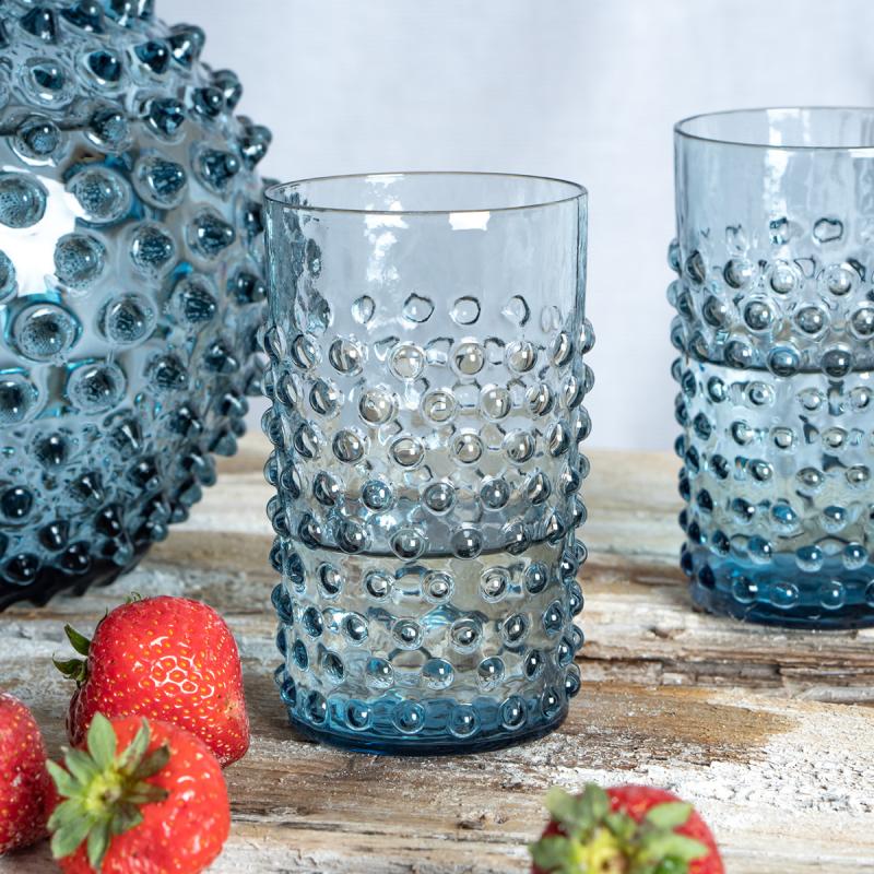 Klimchi Hobnail glass 20 cl misty blue