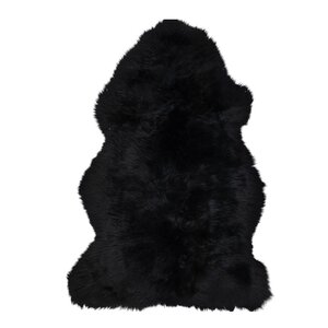 Natures Collection Saueskinn new zealand lang ull 100 cm black