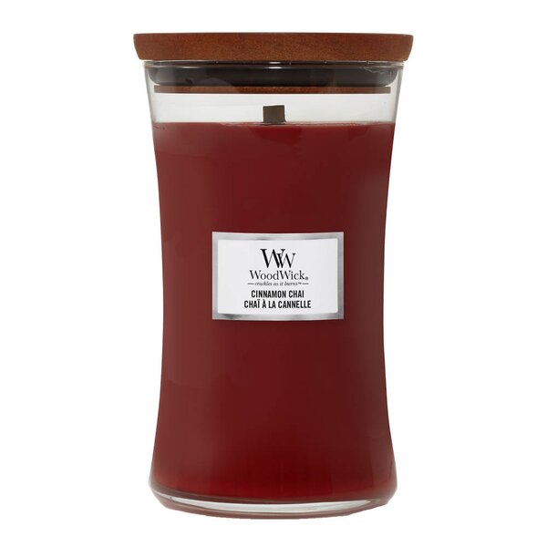 WoodWick Hourglass duftlys stor cinnamon chai