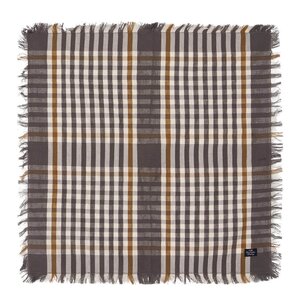 Lexington Rutete serviett med frynser 50x50 cm grå/hvit/fudge