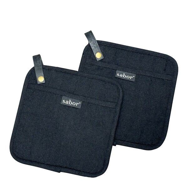 Sabor Home gryteklut 20x20 cm 2 stk svart