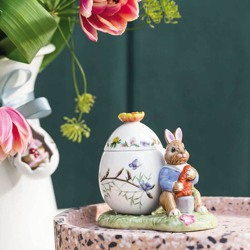Villeroy & Boch Bunny Tales Max påskeegg rund krukke 11x7 cm 9 cl grønn/oransje