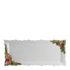 Bordallo Pinheiro Christmas Garland serveringsfat 43x18 cm hvit