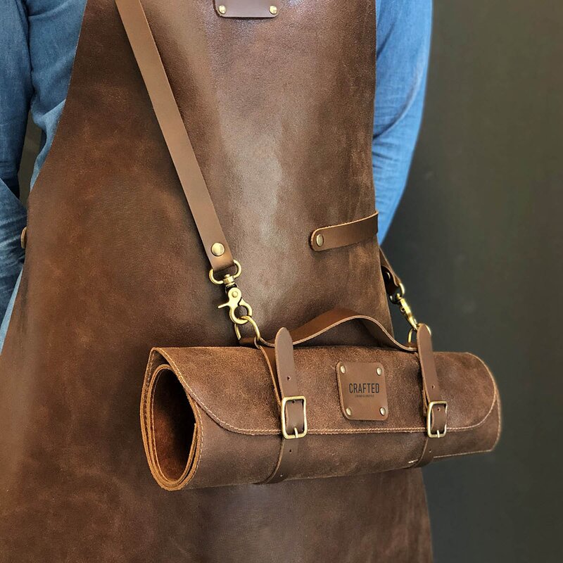 Crafted Leather knivveske 41 cm brun