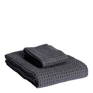 The Organic Company Big Waffle gavesett med håndkle og badelaken dark green