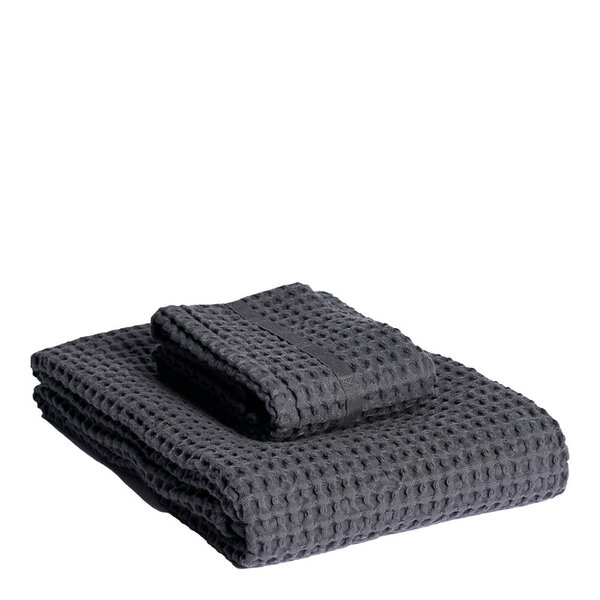 The Organic Company Big Waffle gavesett med håndkle og badelaken dark green