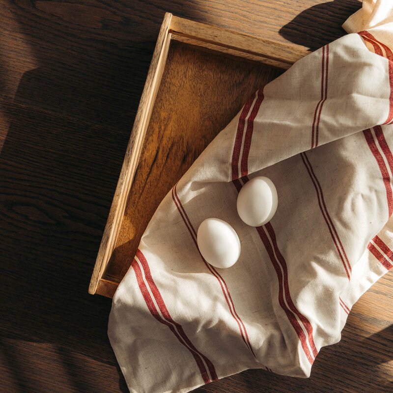 Stiernholm Elsa kjøkkenhåndkle 50x70 cm natur/rød