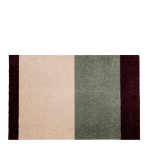 Tica Copenhagen Stripes horisontal gulvmatte 120x67 cm bordeaux/green/ivory