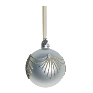 Lene Bjerre Perline juledekorasjon 8 cm blå/benhvit