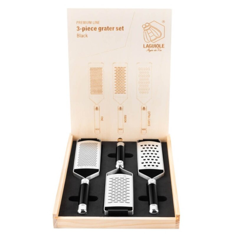 Laguiole Style de Vie Rivjern sett 3 deler svart