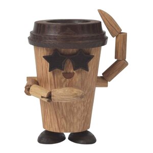 Spring Copenhagen Woodies Esther Espresso To Go Coffee trefigur 8,5 cm eik