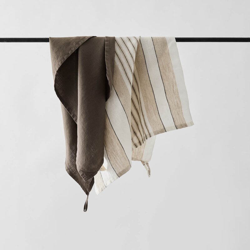 Tell Me More Noah kjøkkenhåndkle 50x70 cm beige stripe