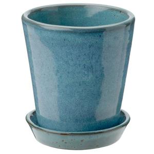 Knabstrup Keramik Krukke m/fat H12 cm støv blå