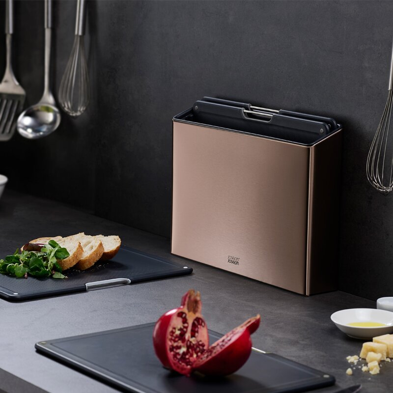 Joseph Joseph Folio Steel skjærebrett 35,5x26 cm roségull