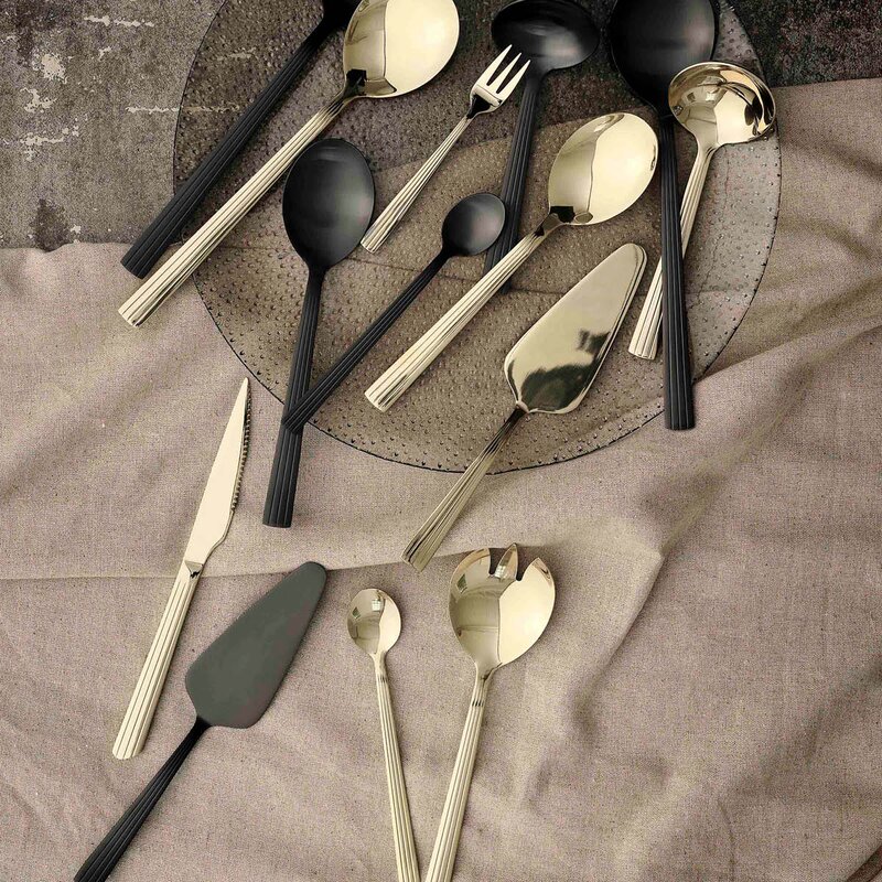 Aida RAW bestikksett 5 deler champagne