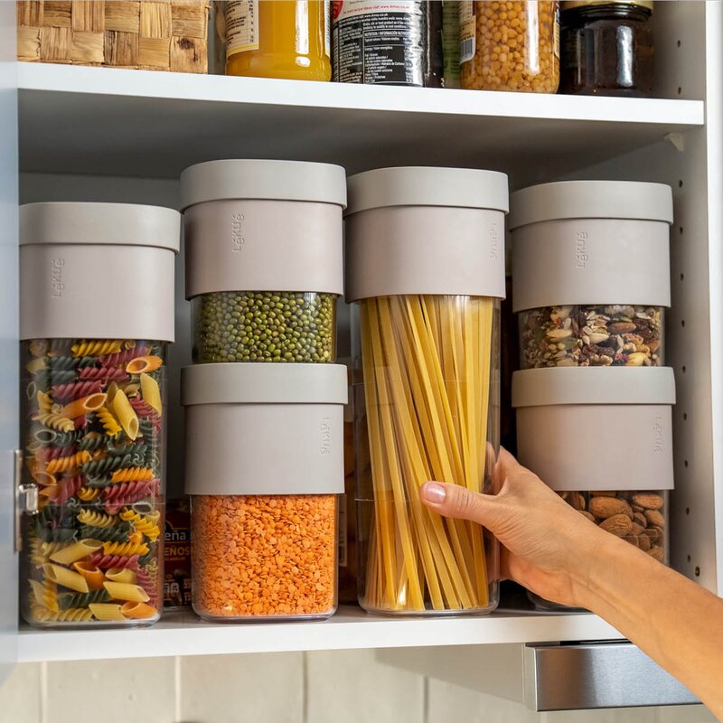 Lékué Flip Storage oppbevaringsboks L med lokk beige