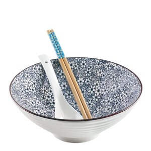 Ibili Sapporo ramensett 3 deler blå/hvit