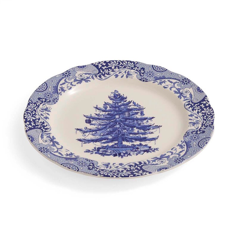 Spode Blue Italian Christmas Tree dekketallerken 31 cm blå/hvit
