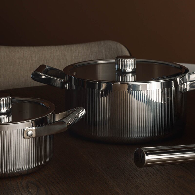 Vargen & Thor Glima gryte 4L med lokk blankt stål