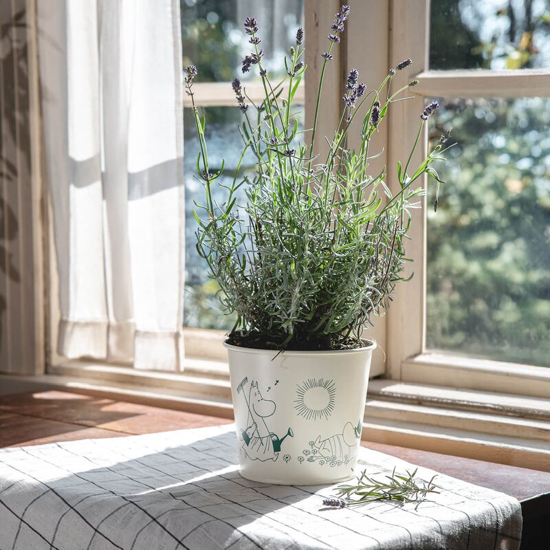 Muurla Mummi metallpotte 16 cm naturhvit