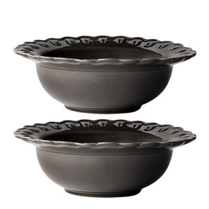 PotteryJo TULIPA dyp tallerken 17 cm 2 stk almost black 
