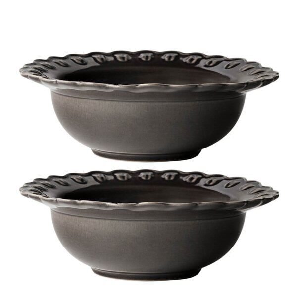PotteryJo TULIPA dyp tallerken 17 cm 2 stk almost black 
