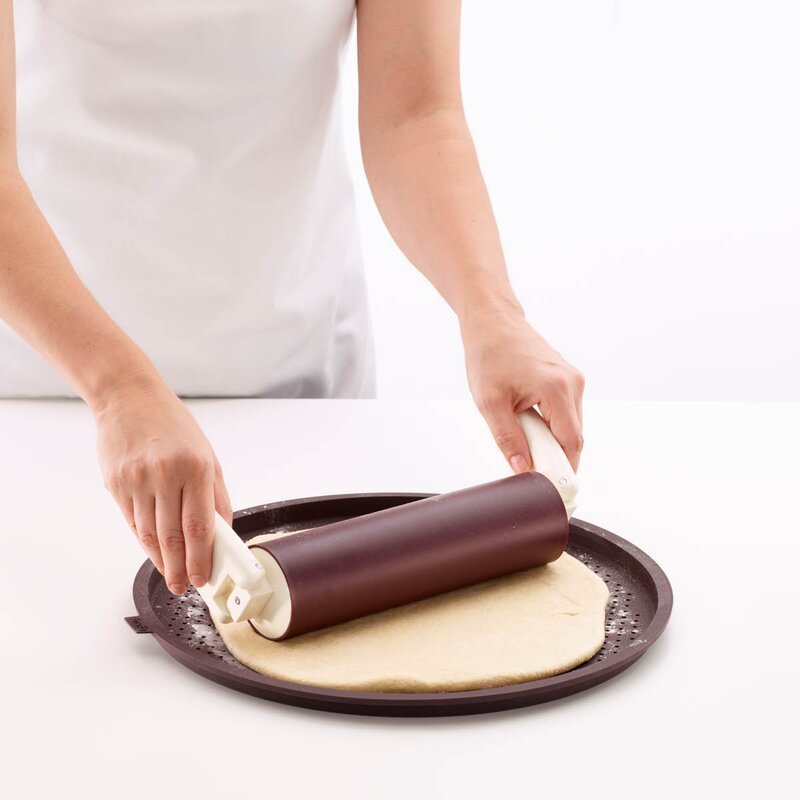 Lékué Pizzamatte for sprø bunn rund 36 cm brun