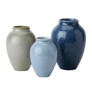 Knabstrup Keramik Knabstrup vase sett 3 stk blåtoner