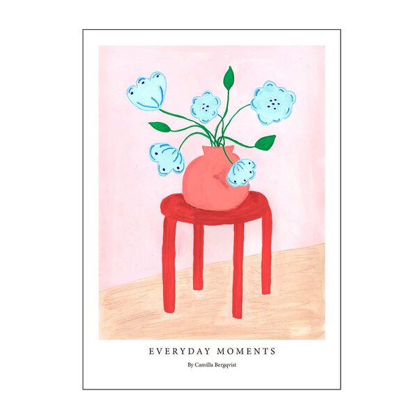 Poster & Frame Camilla Bergqvist poster 50x70 cm red stool