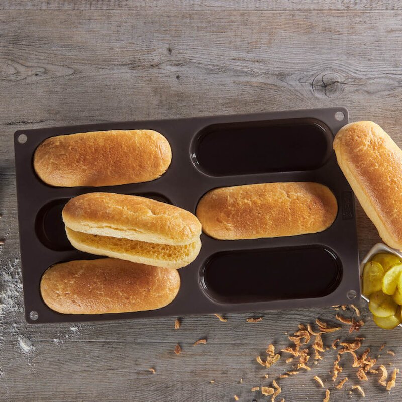 Lurch Flexiform Hotdog Buns bakeform til 6 stk pølsebrød