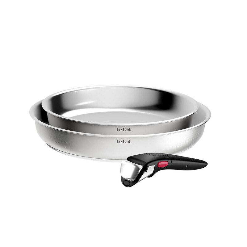 Tefal Ingenio Emotion stekepannesett 3 deler brushed uncoated 