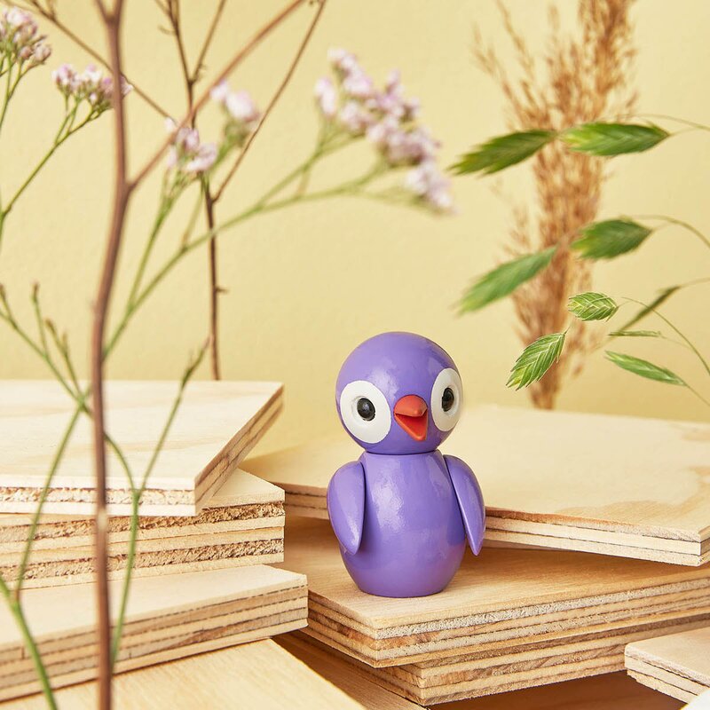 Spring Copenhagen Spring Birds trefigur 6,5 cm playful purple