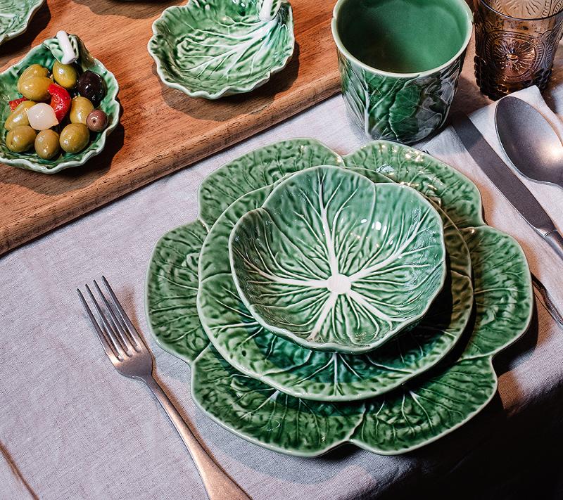 Bordallo Pinheiro Cabbage skål kålblad 17,5 cm grønn