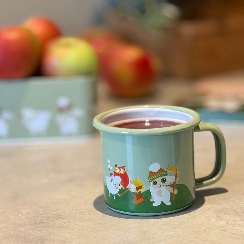 Blafre Lille kanin på tur emaljekopp 25 cl grønn