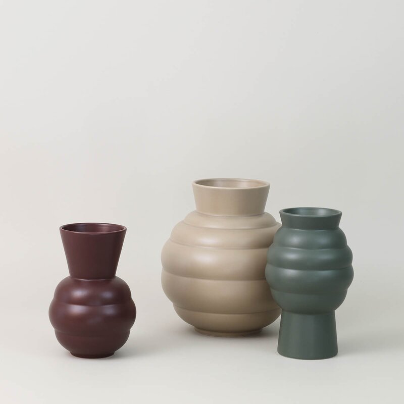 Knabstrup Keramik Tortus Archie vase No2 23,5 cm dark green