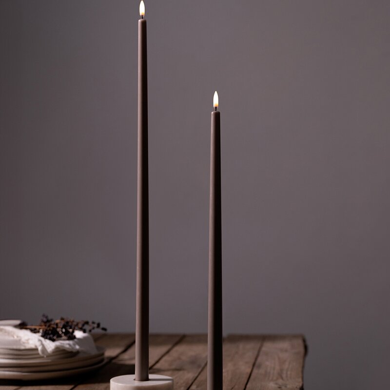 Uyuni Lighting Taper Candles Led kronelys 2,3x75 cm 2 stk sandstone