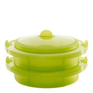 Lékué Dampkoker i silikon med 2 rom grønn