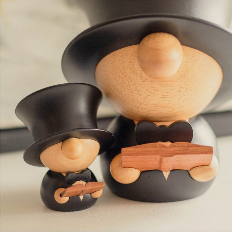 FableWood H.C. Andersen trefigur 8 cm svart/gummitre/sapele