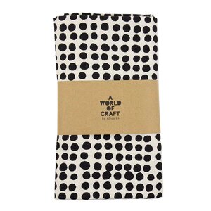 A World of Craft Dots duk 140x260 cm hvit/svart