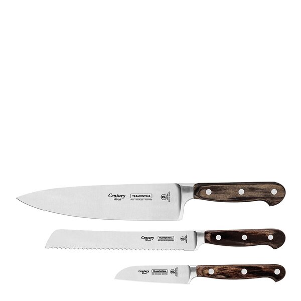 Tramontina Polywood knivsett 3 deler 33,7 cm brun