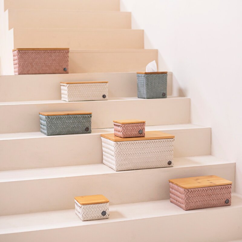 Handed By Top Fit stor oppbevaringskurv m/lokk 31x23x15 cm copper blush
