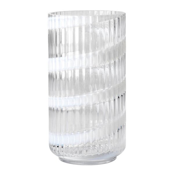 Lyngby Porcelæn Vase munnblåst glass 20,5 cm swirl white