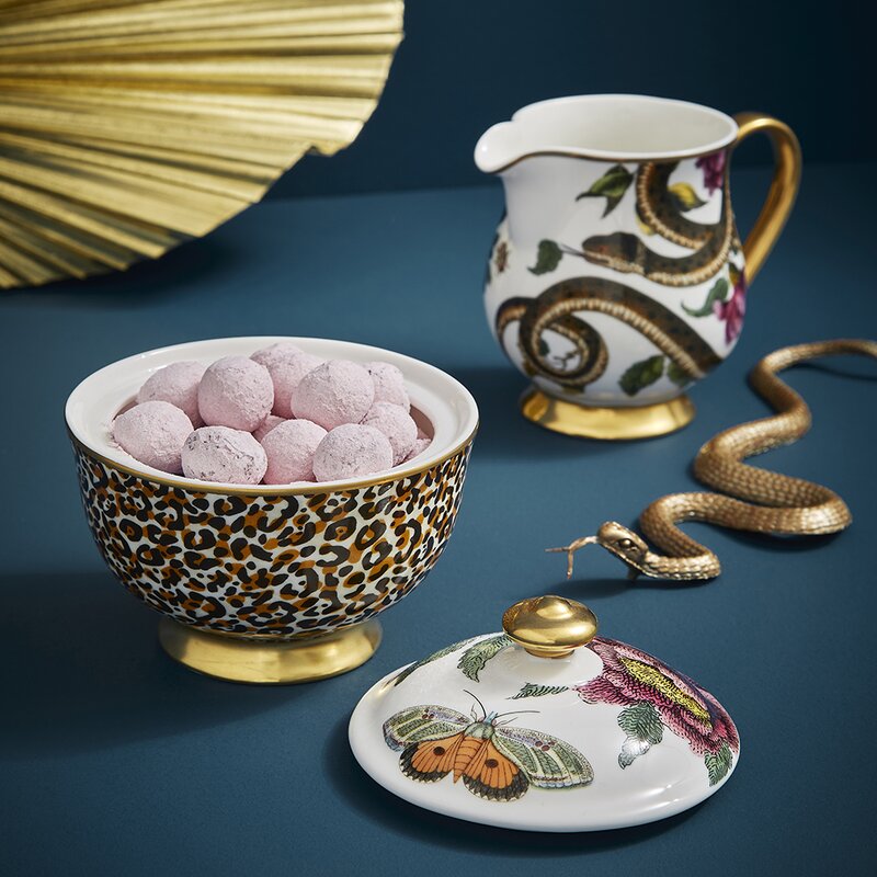 Spode Creatures of Curiosity sukkerskål med lokk 20 cl leopard